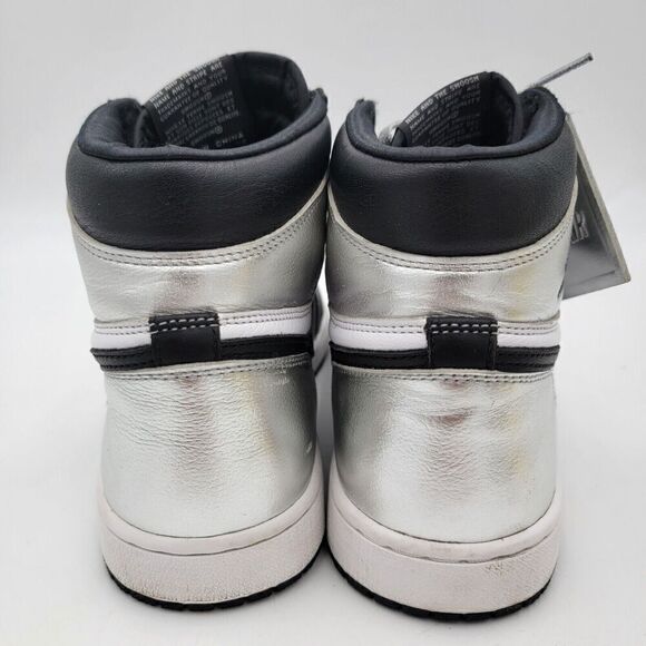Nike Air Jordan 1‎ High OG Silver Toe Sneakers Black CD0461-001 Shoe Sz 9.5 - Picture 7 of 12